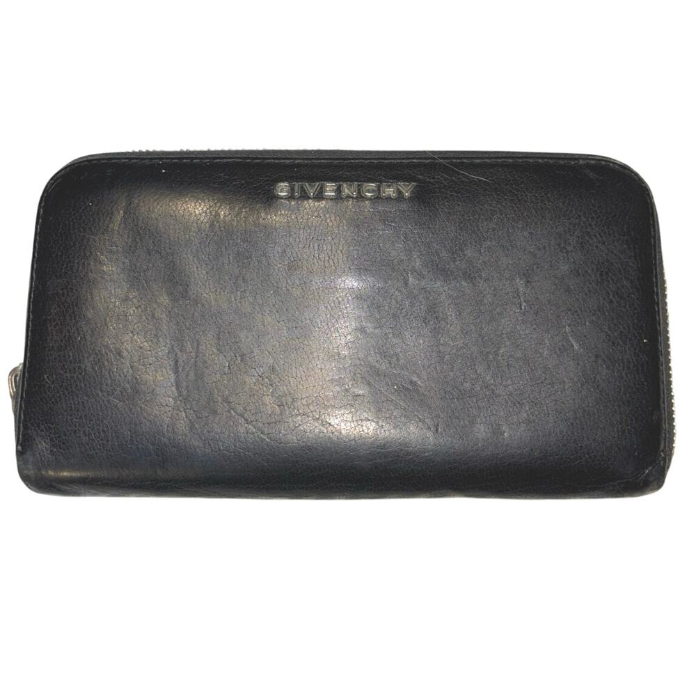 Givenchy Black Leather Zip Wallet